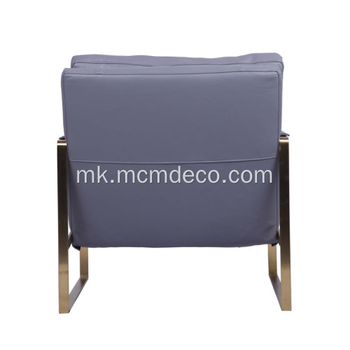 Модерна столица за одмор од кожа од не&#39;рѓосувачки челик